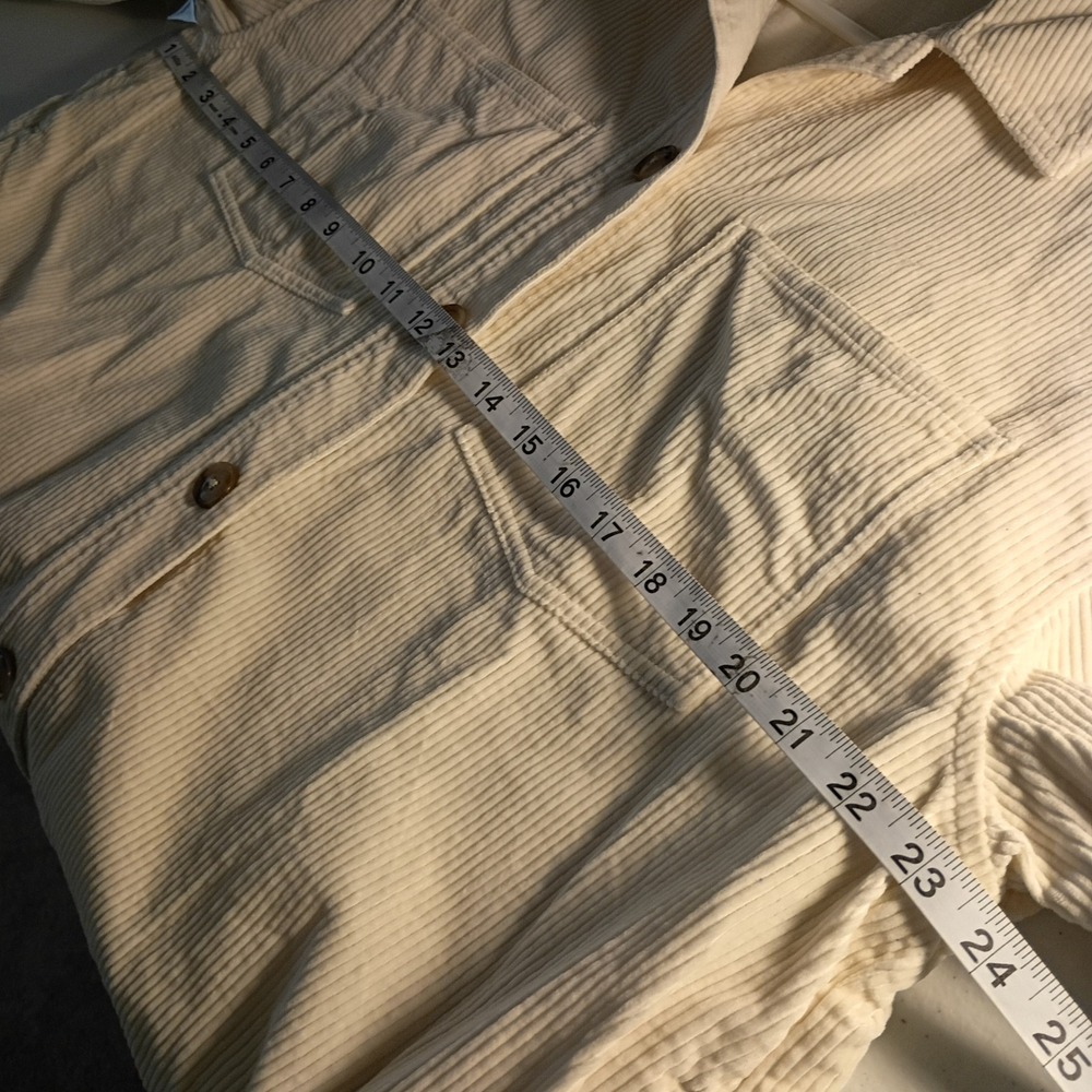 Madewell Women's Cream Corduroy Shirt Jacket XL Cotton Button Down Shacket - Picture 5 of 7